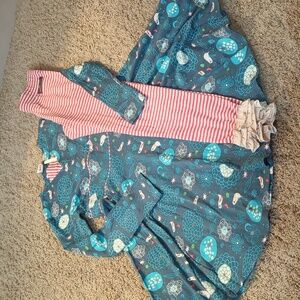 Matilda Jane "Christmas Twirl Dress" and matching stripped leggings, size 12